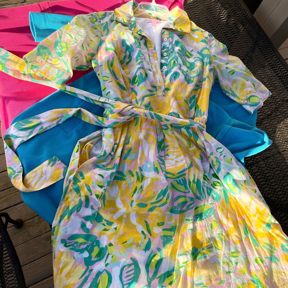 Lilly Pulitzer Size 14 Multicolored Shortsleeved Dress